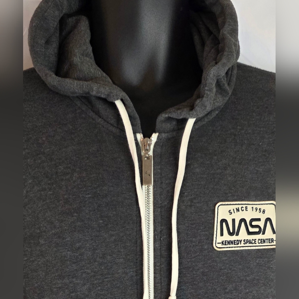 Techstyles NASA Men's Gray Zip-Up Hoodie Size XL BG2852 - Picture 4 of 11